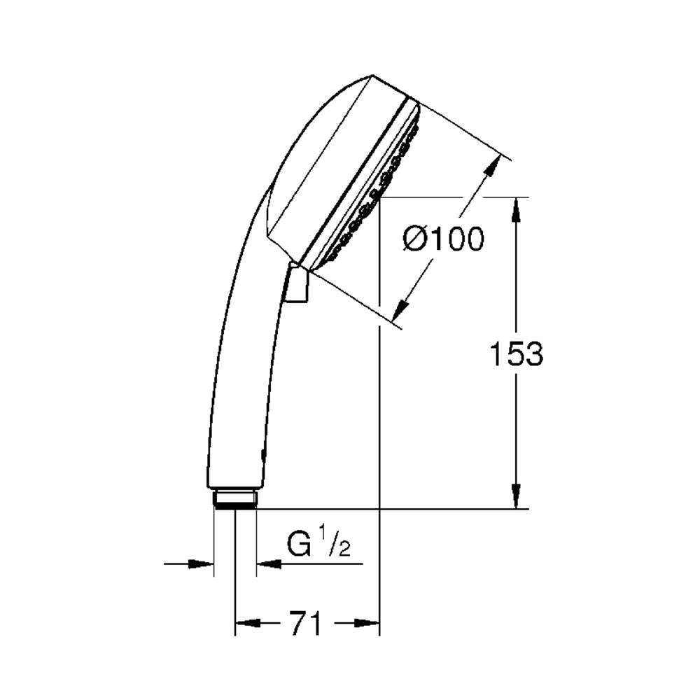 หัวฝักบัวสายอ่อน 3 ระดับ GROHE รุ่น 27572002 สีโครม