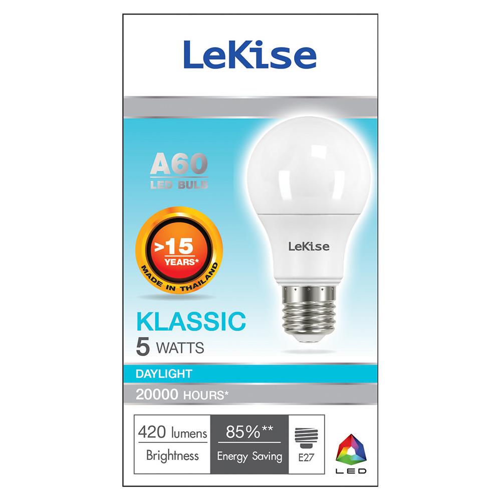 หลอด LED LEKISE A60 Klassic 5 วัตต์ DAYLIGHT E27 2 ชิ้น/แพ็ค