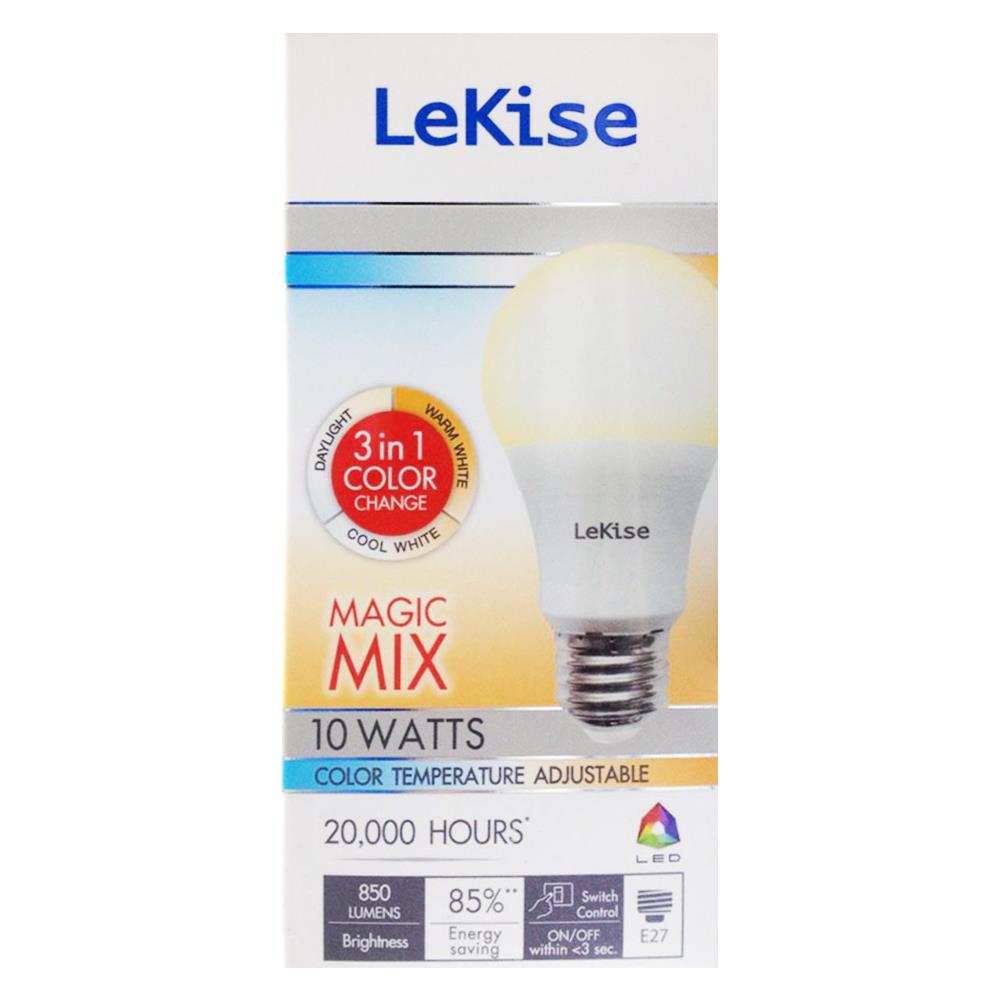 หลอดไฟ LED LEKISE 3 IN 1 10 วัตต์ DAYLIGHT/COOLWHITE/WARMWHITE E27