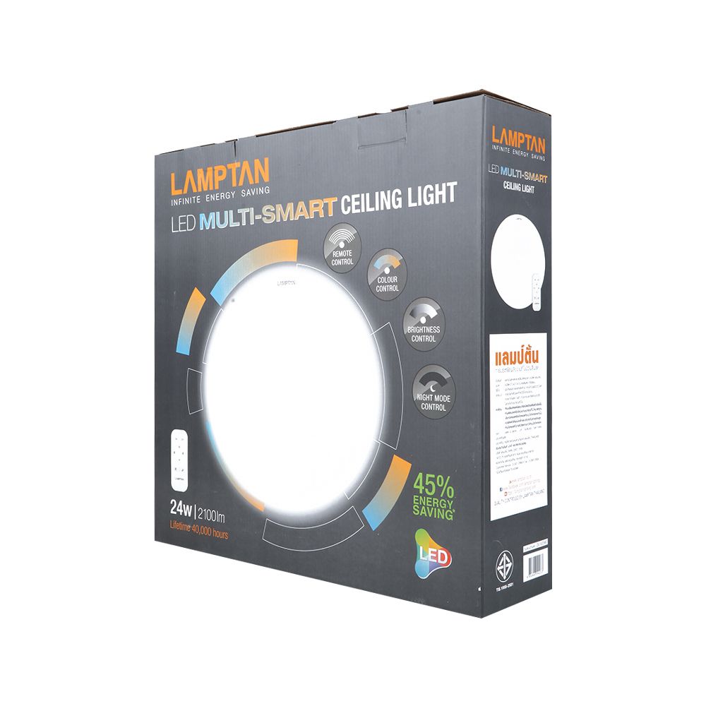 ไฟเพดาน LED LAMPTAN MULTI SMART LED 24วัตต์ 16นิ้ว สีขาว