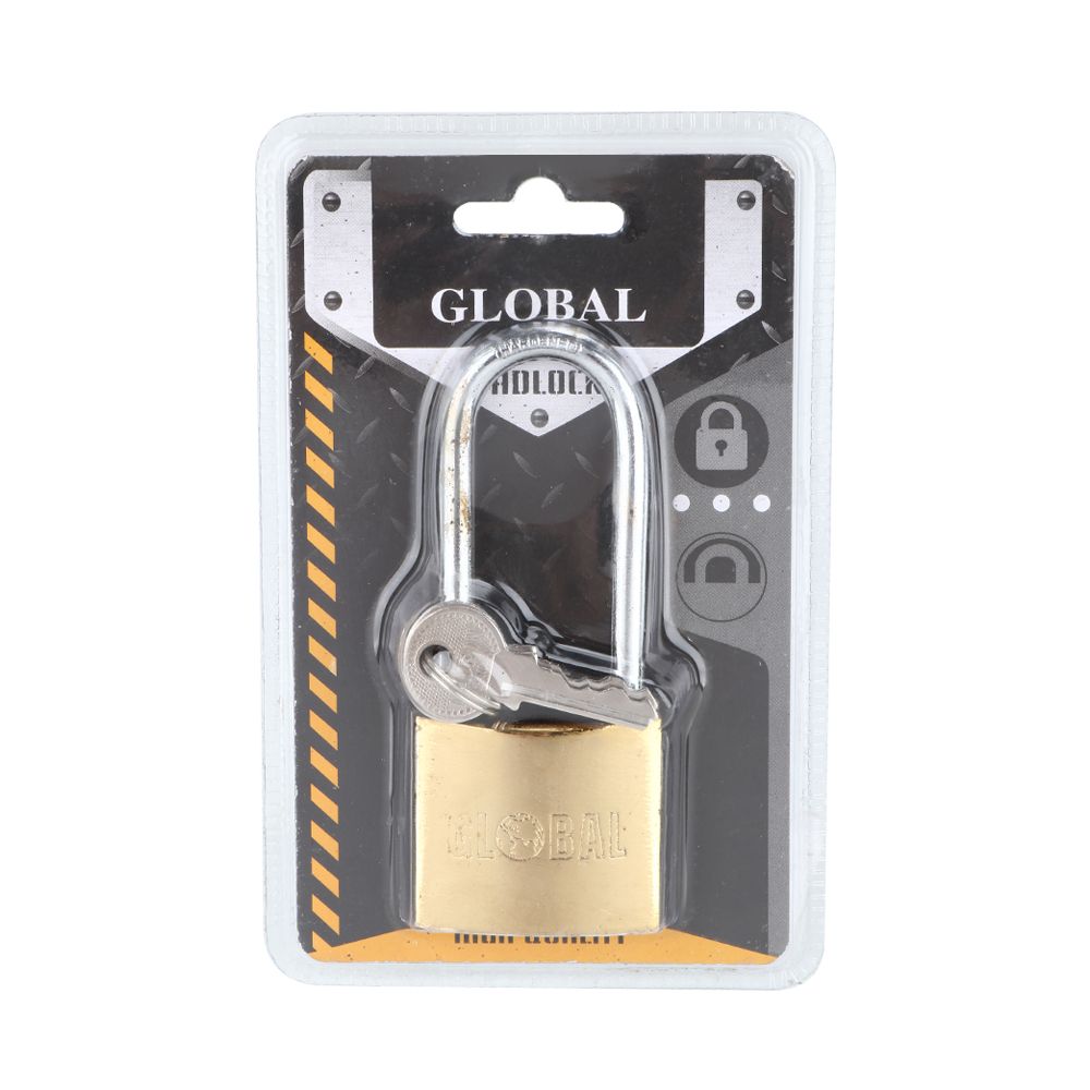 กุญแจสปริง GLOBAL 38L MM สีทองเหลือง
