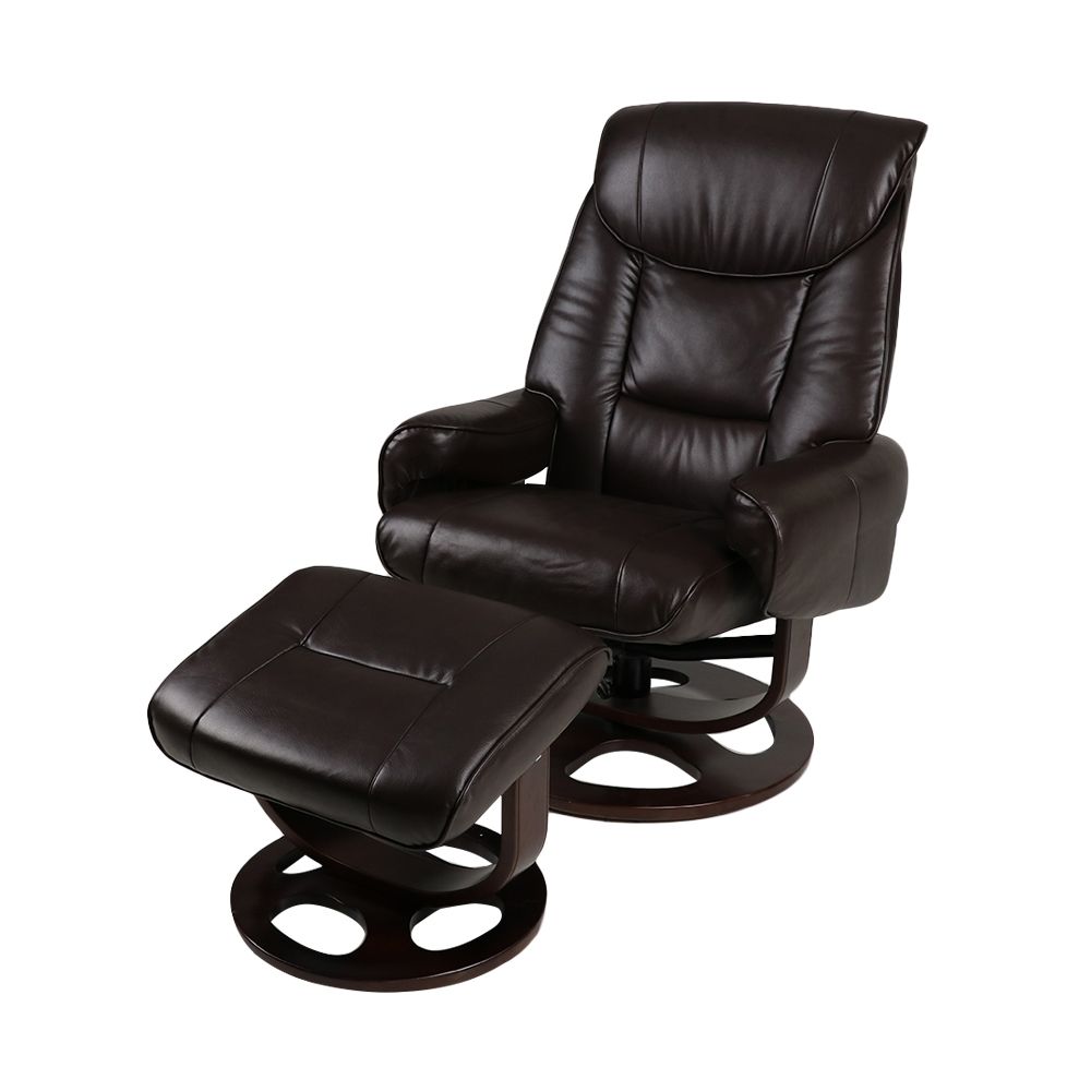 เก้าอี้พักผ่อนพร้อมที่วางเท้า FURDINI AM-706B สีน้ำตาล