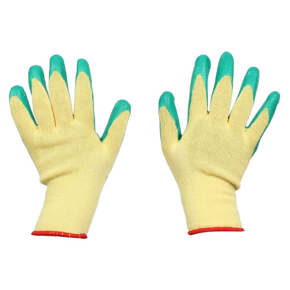 ถุงมือทอเคลือบยาง FITT 7 นิ้ว สีเขียว/สีเหลือง
