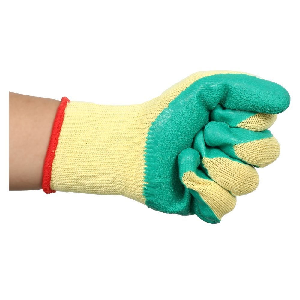 ถุงมือทอเคลือบยาง FITT 7 นิ้ว สีเขียว/สีเหลือง