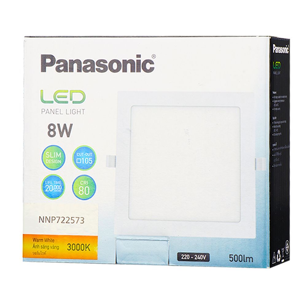 ดาวน์ไลท์ LED PANASONIC NNP722573 อะลูมิเนียม/พลาสติก 4" เหลี่ยม สีขาว