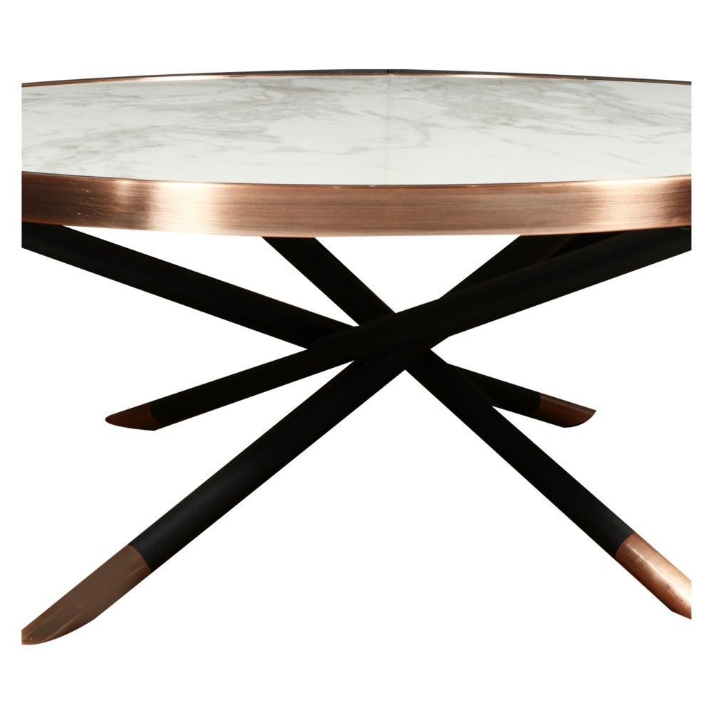 โต๊ะกลางกลม FURDINI OCCHI C171039 สีขาว/ทองแดง