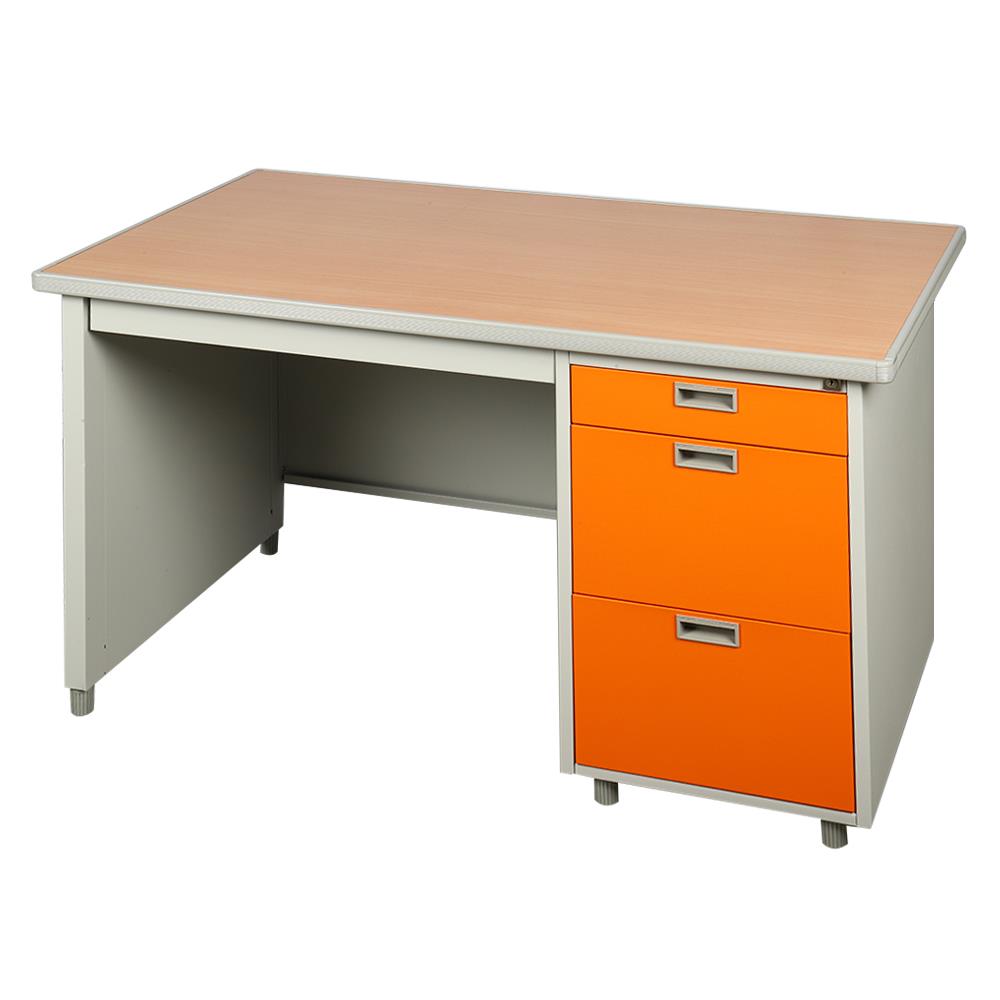 โต๊ะทำงานเหล็ก LUCKY WORLD DP-40-3 OR 120 ซม. สีส้ม