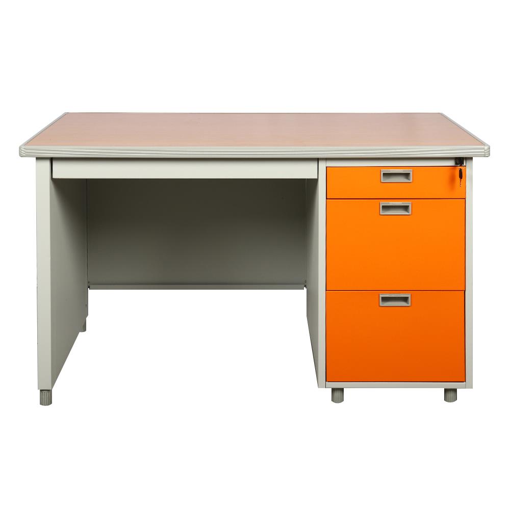 โต๊ะทำงานเหล็ก LUCKY WORLD DP-40-3 OR 120 ซม. สีส้ม