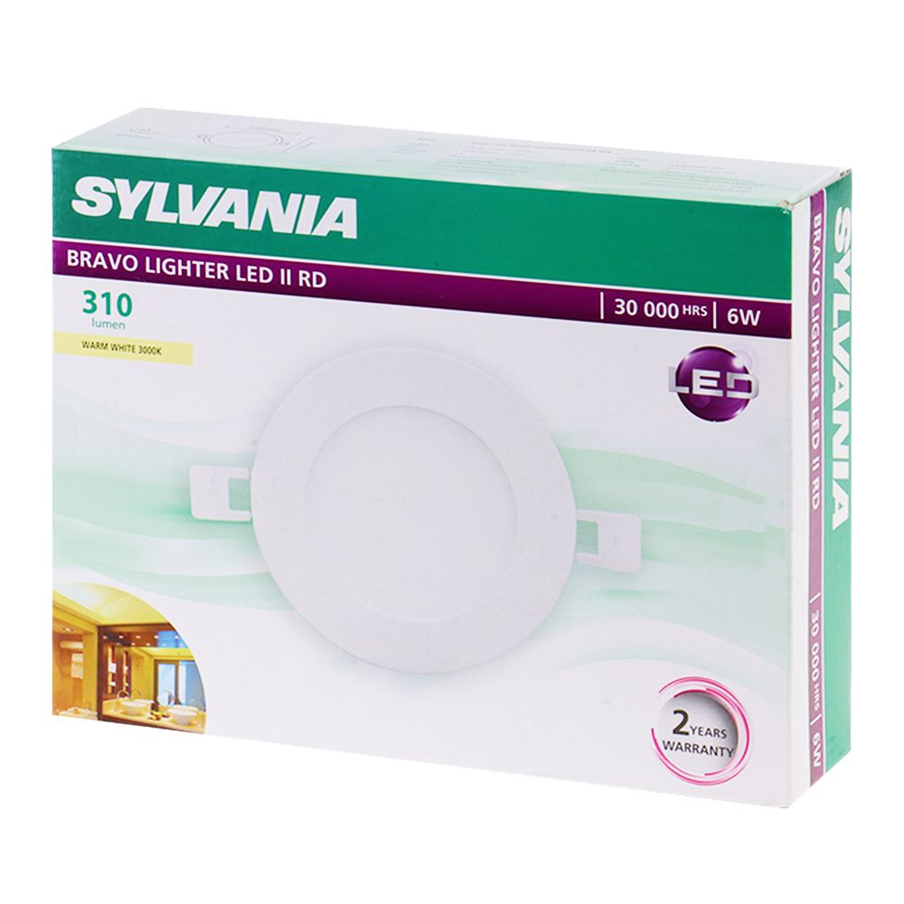 ดาวน์ไลท์ LED SYLVANIA LYEBBAP5IZ1W006 อลูมิเนียม/พลาสติก 4" กลม สีขาว