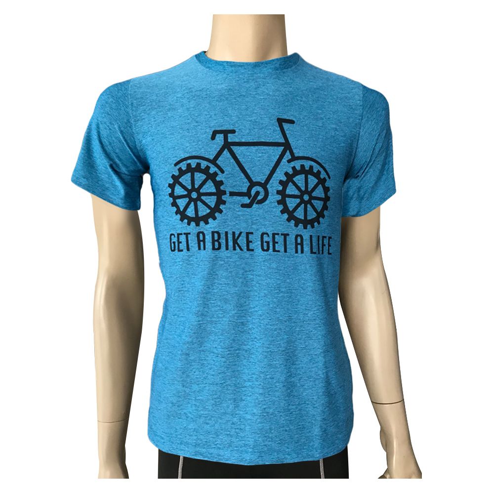 เสื้อปั่นจักรยาน คอกลม PETER JAMES ไซส์ XL สีฟ้า