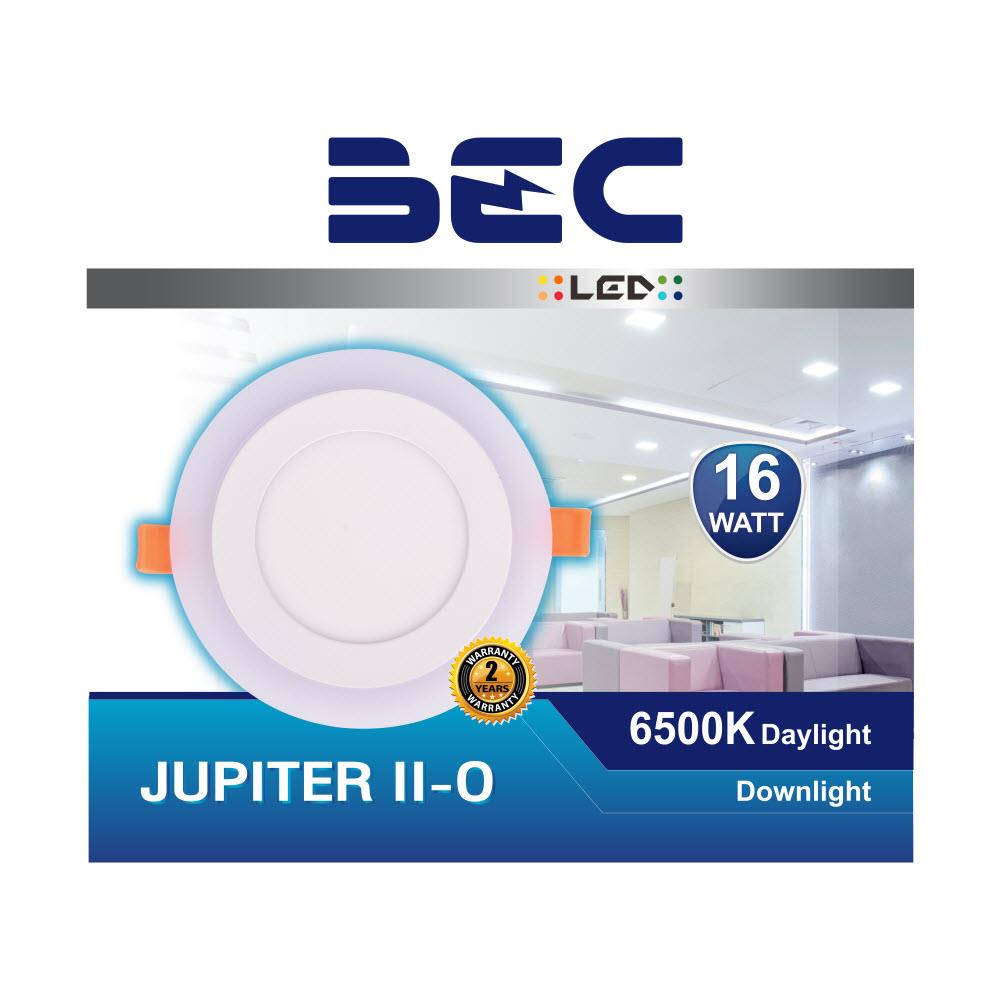 ดาวน์ไลท์ LED BEC JUPITER II-O 16 วัตต์ 6000K อะลูมิเนียม/พลาสติก 6" กลม สีขาว