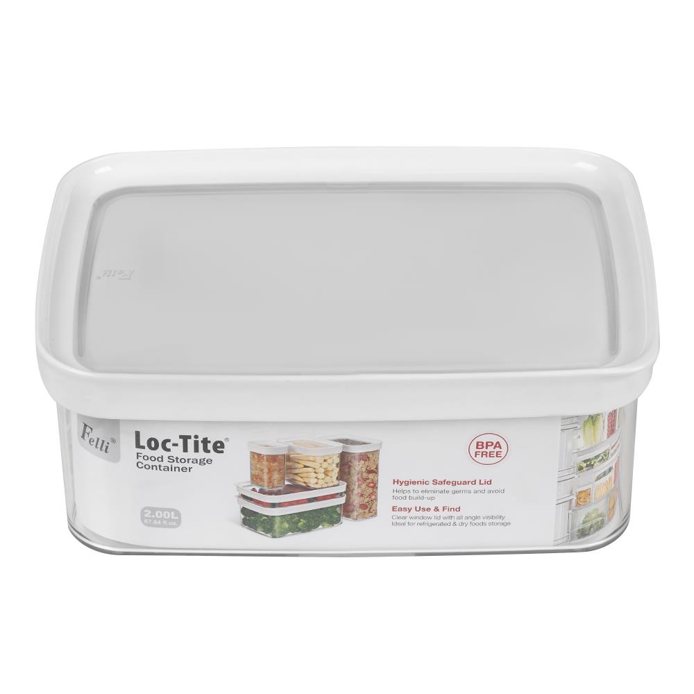 กล่องอาหารเหลี่ยม LOC-TITE 2.0 ลิตร สีขาว