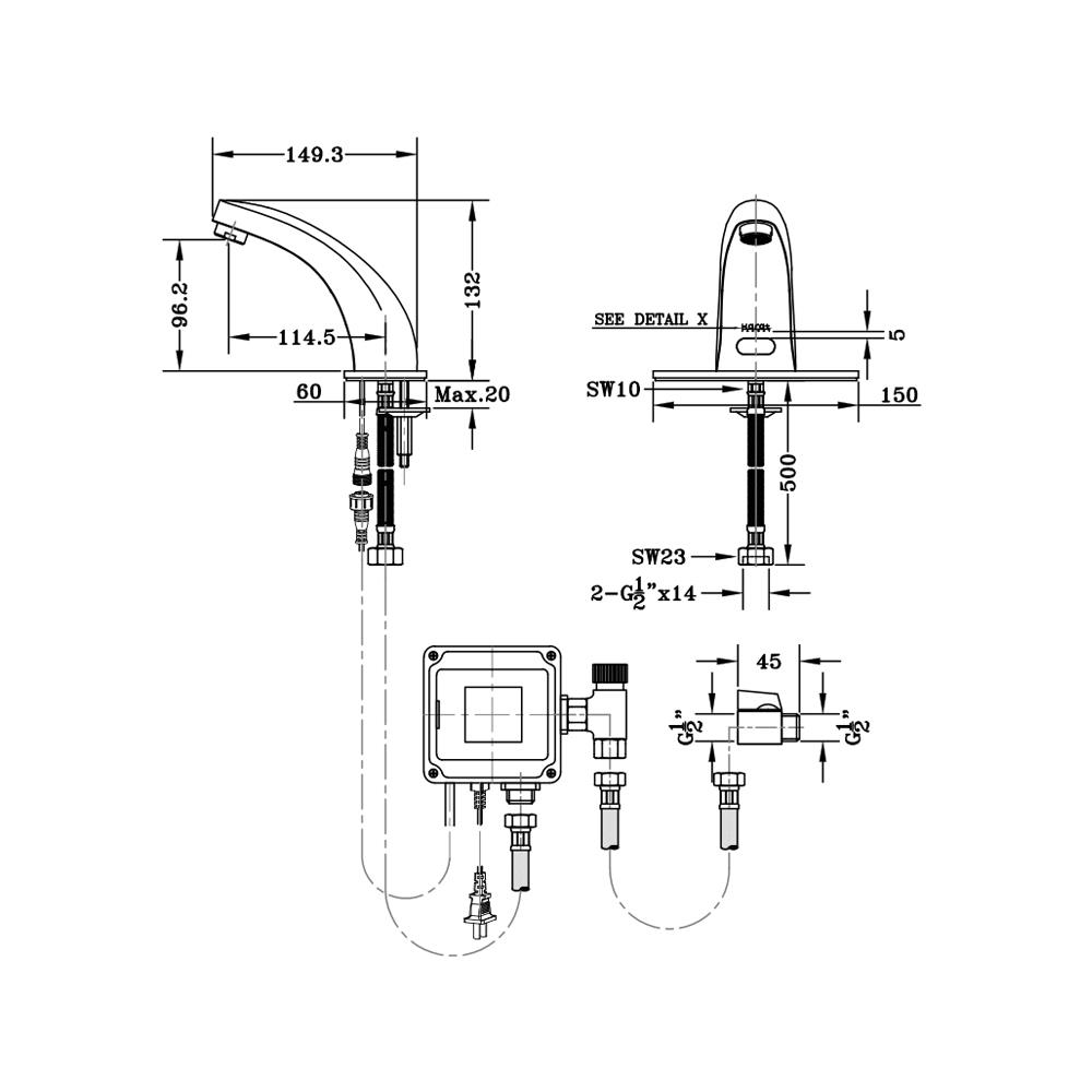 ก๊อกอ่างล้างหน้า SENSOR KARAT FAUCET KF-11-011-50(E)