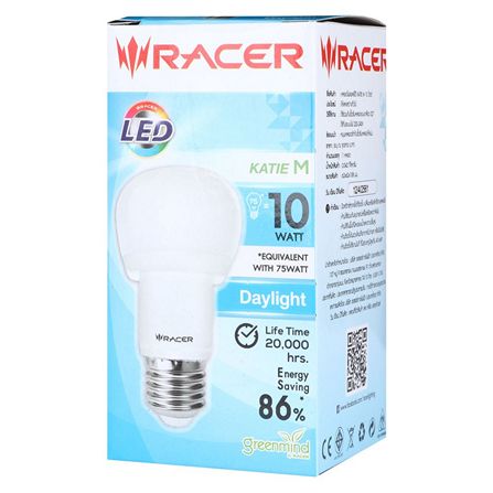 หลอดไฟ LED RACER A60 KATIE 10 วัตต์ DAYLIGHT E27 สีขาว_2