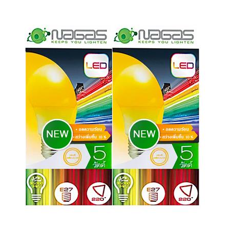หลอด LED NAGAS ECO BULB 5 วัตต์ WARM WHITE E27 แพ็ก 2 ชิ้น_1