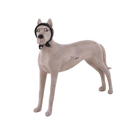 DECORATION HOME LIVING STYLE DOG GLASSES 40.5X36.5CM WHITE_0