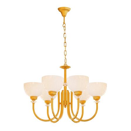 ไฟช่อ L&E 01-02581 แก้ว/อะคริลิค/สีขาว/สีทอง 6หัว_1