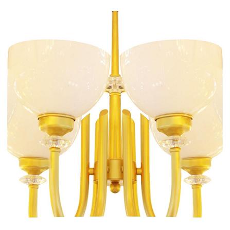 ไฟช่อ L&E 01-02581 แก้ว/อะคริลิค/สีขาว/สีทอง 6หัว_3