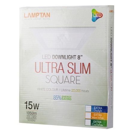 ดาวน์ไลท์ LED LAMPTAN ULTRA SLIM 15 วัตต์ WARMWHITE อะลูมิเนียม 8