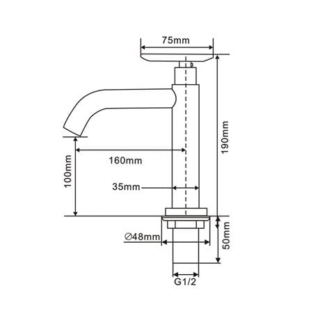 BASIN FAUCET RASLAND RS SS-3048