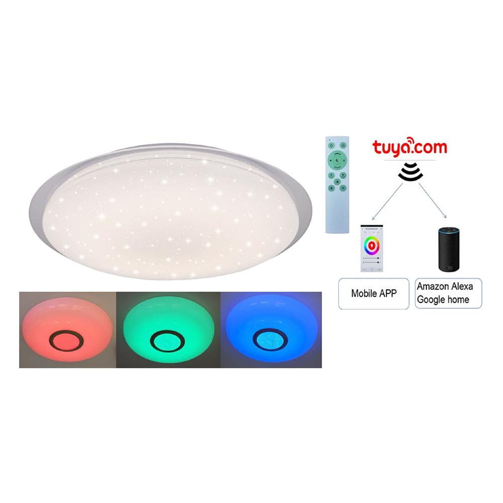 ไฟเพดาน LED CARINI LD-XKSR40RGB-570 พลาสติก MODERN สีขาว 22 นิ้ว