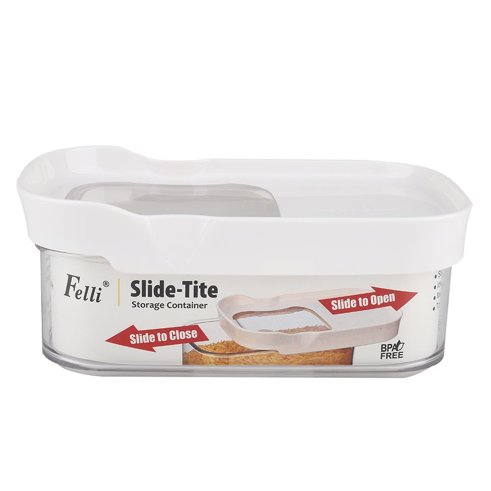 กล่องอาหารเหลี่ยมฝาสไลด์ LOC-TITE 0.5 ลิตร สีขาว