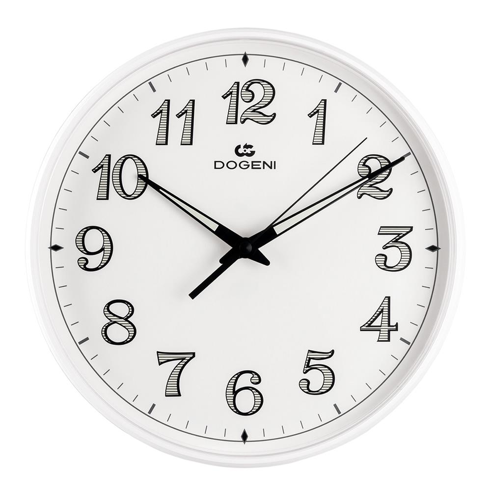 นาฬิกาแขวน พลาสติก 10.5 นิ้ว DOGENI WNP015WT สีขาว