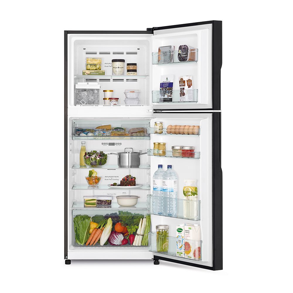 ตู้เย็น 2 ประตู HITACHI R-VG350PD GBK 12.3 คิว สีกระจกดำ