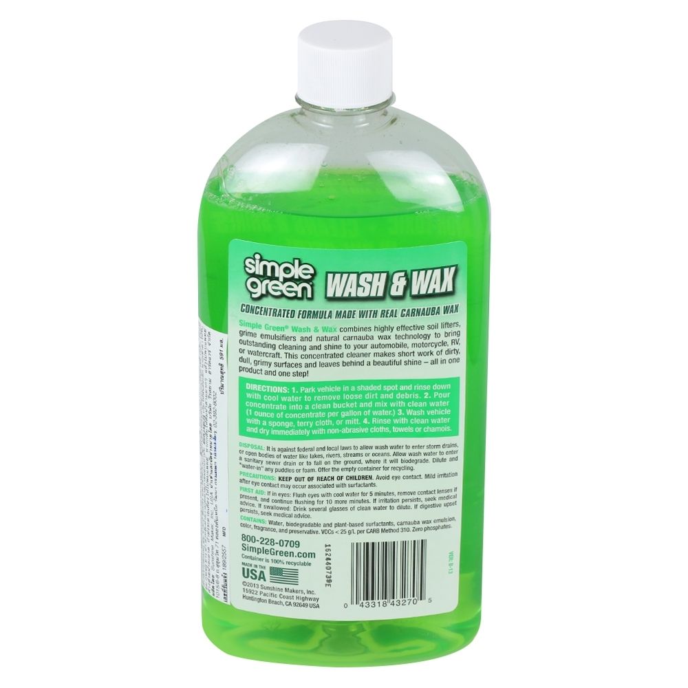 น้ำยาทำความสะอาด และเคลือบเงา SIMPLE GREEN WASH&WAX 20 ออนซ์