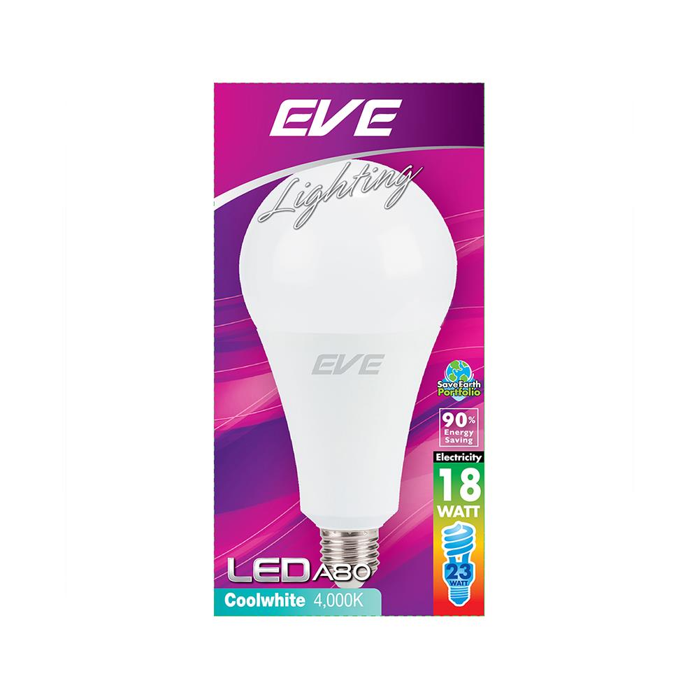 หลอด LED EVE A80 COOL WHITE 18 วัตต์ E27