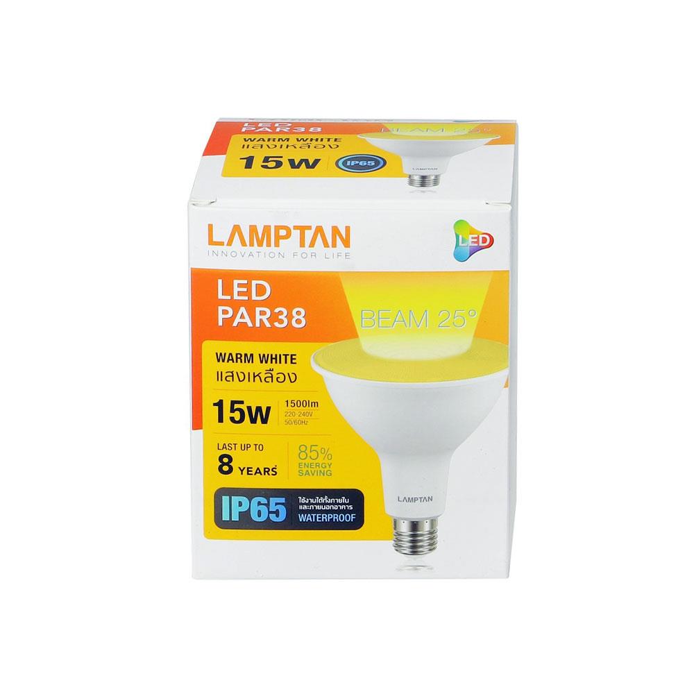 หลอด LED PAR38 LAMPTAN IP65 15 วัตต์ WARMWHITEW E27