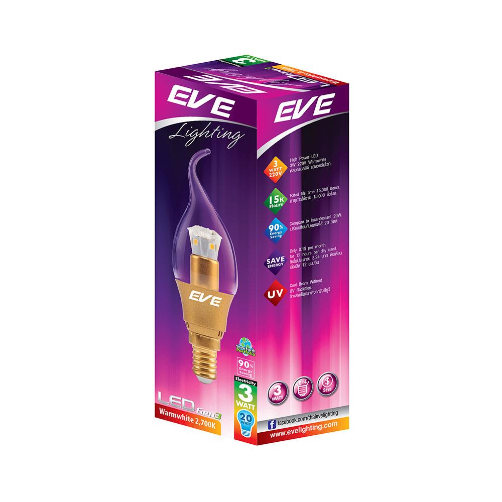 หลอด LED EVE GEN 3 OPERA 3 วัตต์ WARM WHITE E14