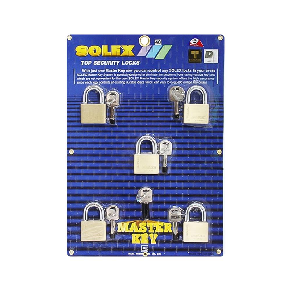 กุญแจทองเหลือง SOLEX MTK 5:1 40 มม. 5 ตัว/ชุด