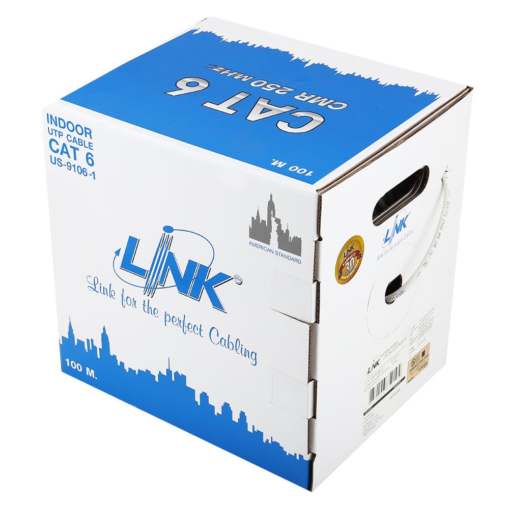 สาย LAN LINK US-9106-1 100 ม. สีขาว