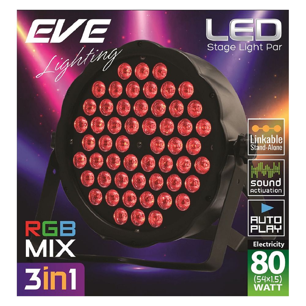 สปอทไลท์ภายใน LED EVE 562165 80 วัตต์ RGB สีดำ