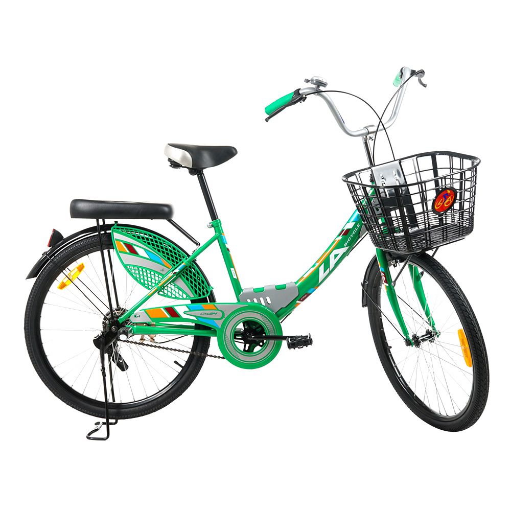 จักรยานแม่บ้าน LA CITY ล้อเหล็ก 24 นิ้ว สีเขียว