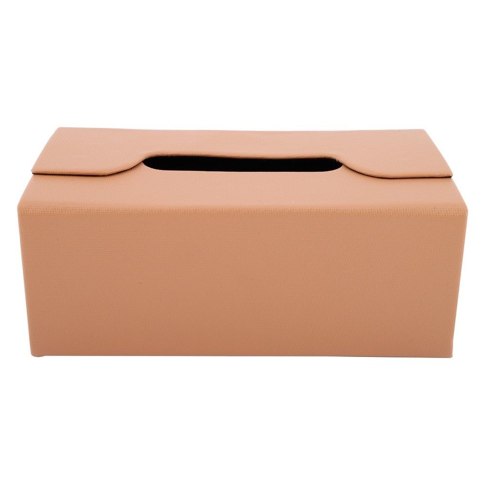 กล่องทิชชู KAN LEATHER HONEY PVC สีครีม