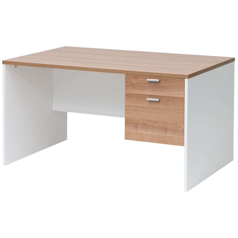 โต๊ะทำงานไม้ MODERN FORM BASIS 25 สีคาปูชิโน/สีขาว