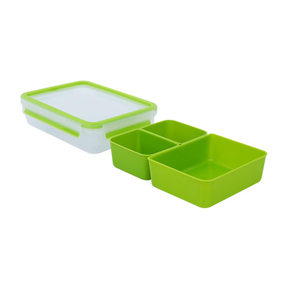 กล่องอาหาร 3 ช่องแบ่ง TEFAL MASTER SEAL 1.2 ลิตร สีเขียว