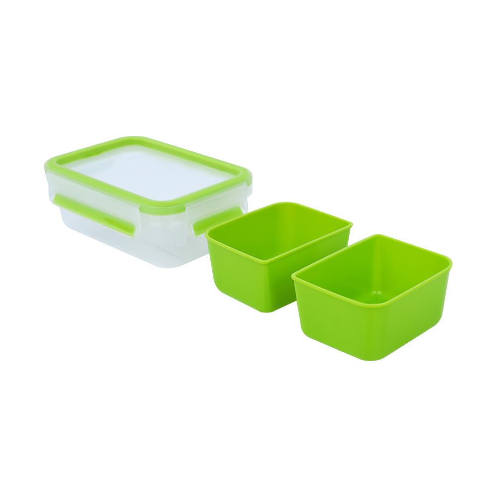 กล่องอาหาร 2 ช่องแบ่ง TEFAL MASTER SEAL 0.55 ลิตร สีเขียว