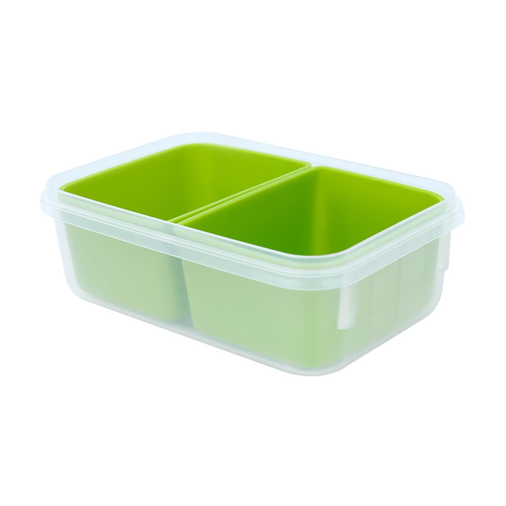 กล่องอาหาร 2 ช่องแบ่ง TEFAL MASTER SEAL 0.55 ลิตร สีเขียว