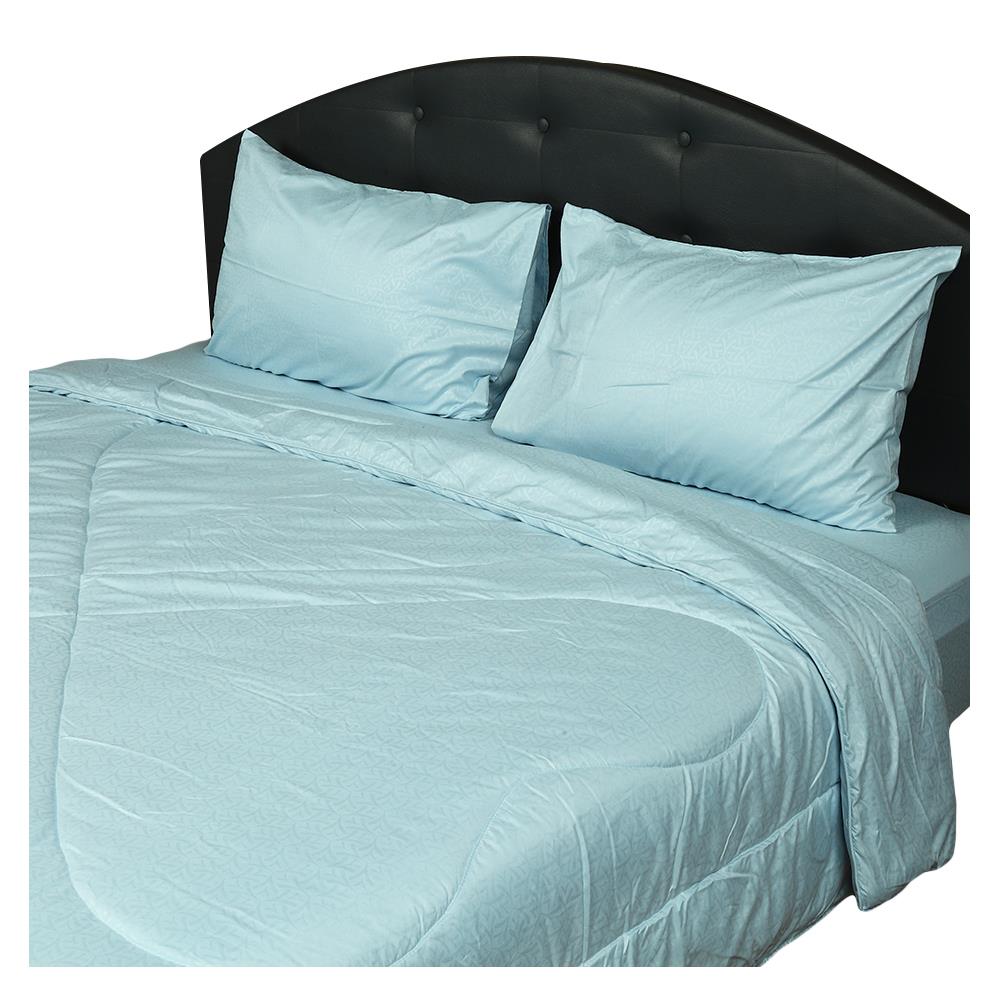 ชุดผ้าปูที่นอน 6 ฟุต 6 ชิ้น HOME LIVING STYLE MORNING สีฟ้า
