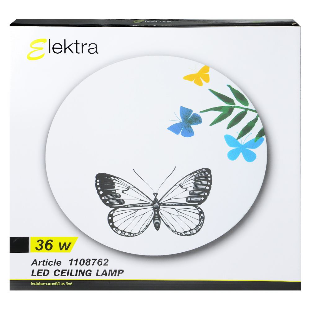 ไฟเพดาน LED CL-BU-DL-36W ELEKTRA พลาสติก MODERN สีขาว 15 นิ้ว