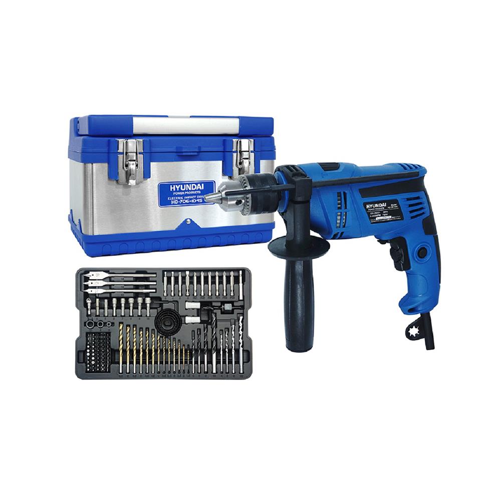 ชุดสว่านกระแทก HYUNDAI HD-706-104S 13 มม. 750 วัตต์
