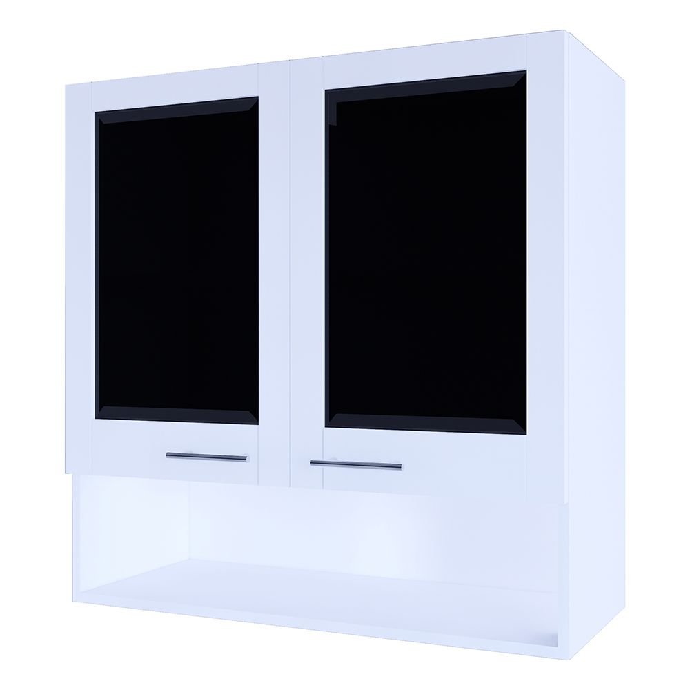 ตู้คู่กระจก HOME WOOD CHARMING WHITE D2 80x80 ซม. สีขาว
