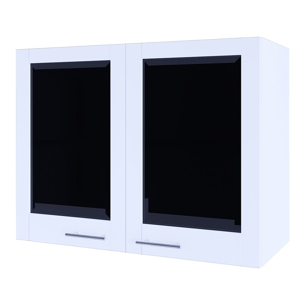 ตู้คู่กระจก HOME WOOD CHARMING WHITE 80x60 ซม. สีขาว