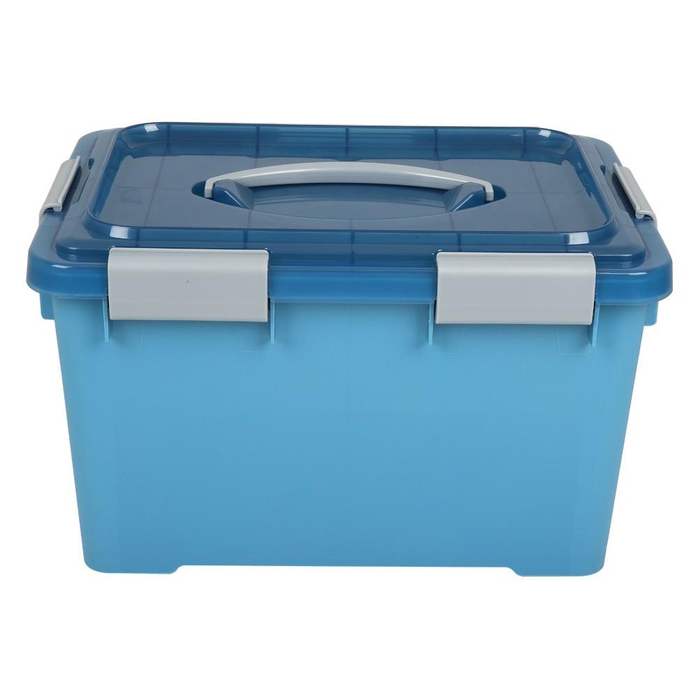 กล่องใส่ของอเนกประสงค์ฝาปิด HK-8201 42.6x31.2x26 ซม. สีฟ้า