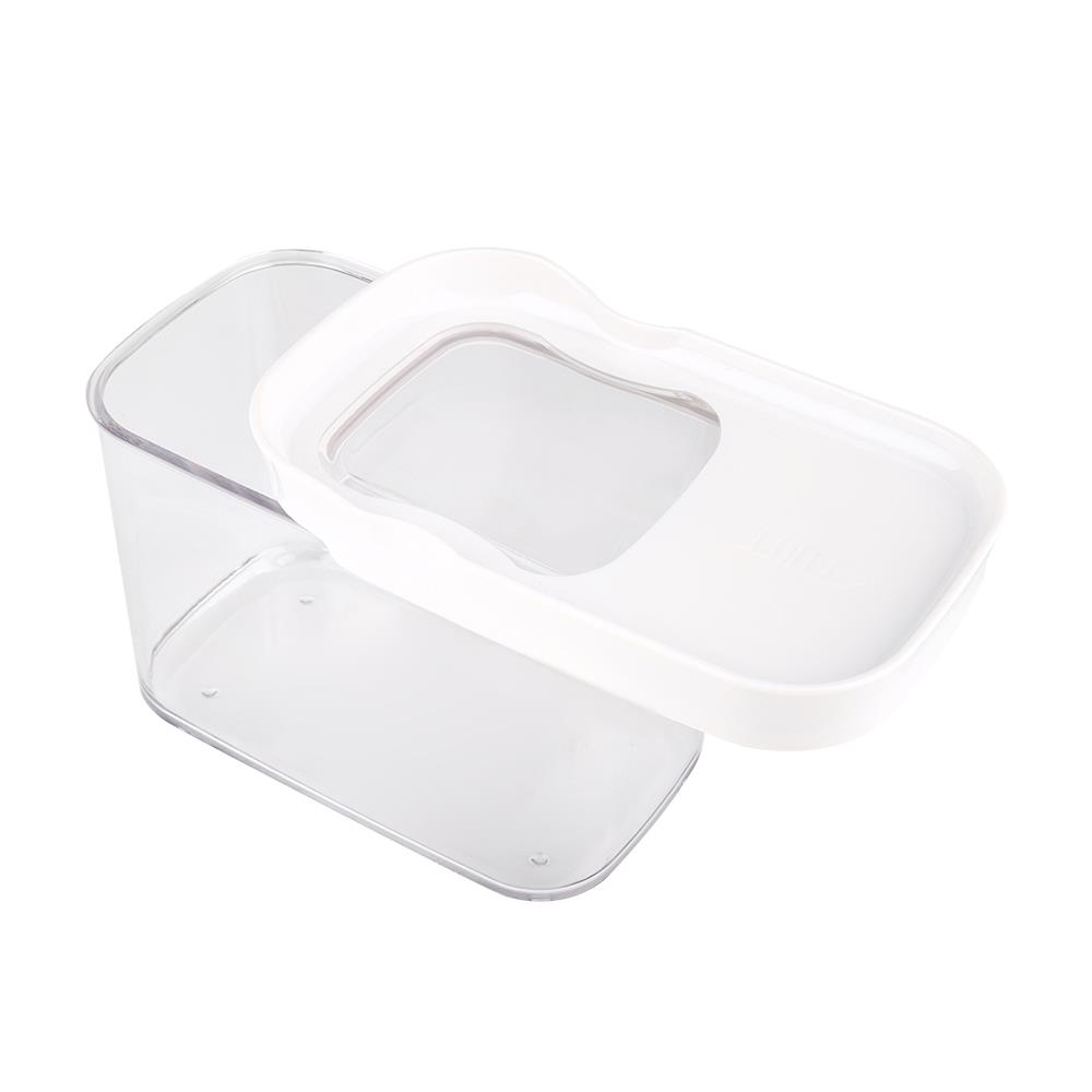กล่องอาหารเหลี่ยมฝาสไลด์ LOC-TITE 1.1 ลิตร สีขาว