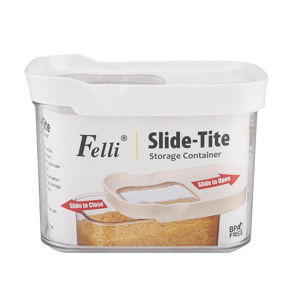 กล่องอาหารเหลี่ยมฝาสไลด์ LOC-TITE 1.1 ลิตร สีขาว