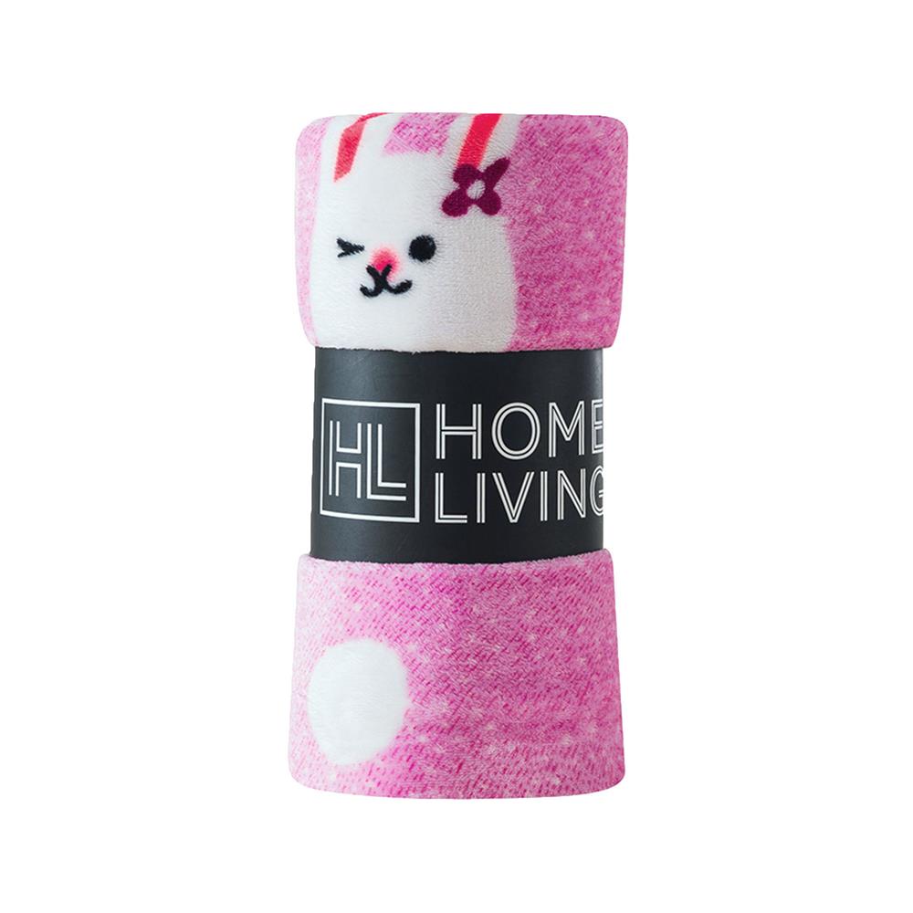 ผ้าห่ม HOME LIVING DOT RABBIT สีชมพู